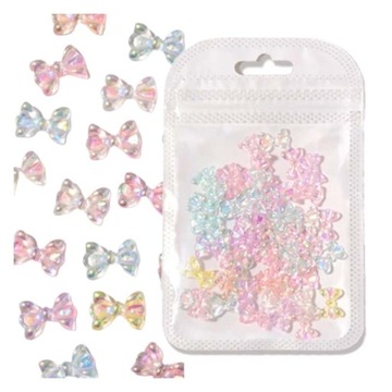 Украшения для ногтей 3D банты на ногтях голографический цвет