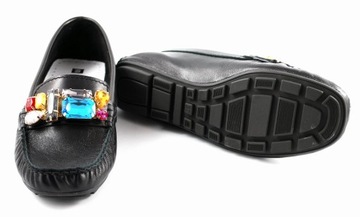 Мокасины женские NESSI 21512, черные, лицевая кожа, r39