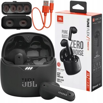 SŁUCHAWKI BEZPRZEWODOWE JBL TUNE FLEX DOUSZNE ANC 4 MIKROFONY BLUETOOTH