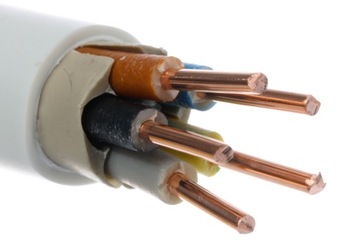Przewód elektryczny YDY 5x2,5 kabel okrągły - 1m