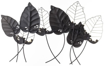 МЕТАЛЛИЧЕСКОЕ УКРАШЕНИЕ НА СТЕНУ ЗОЛОТО ЧЕРНЫЕ ЛИСТЬЯ