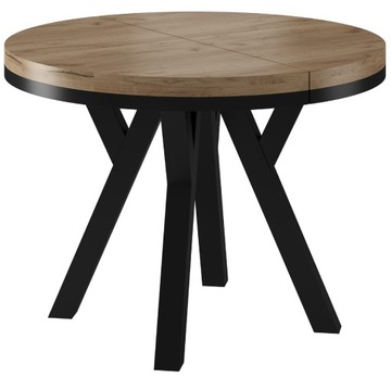 STÓŁ OKRĄGŁY ROZKŁADANY LOFT NOGA Y 80 X 75 CRAFY ZŁOTY