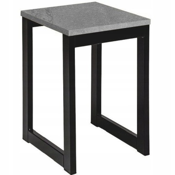 Taboret 45 cm Loft Beton /Czarny Taborety Krzesło