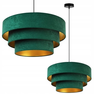 Lampa Wisząca Sufitowa Żyrandol ZŁOTY Abażur WELUR
