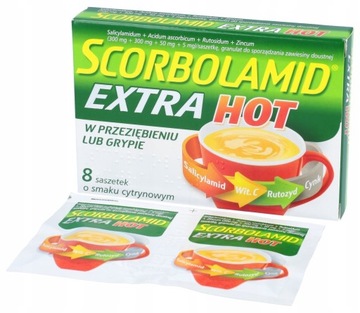 SCORBOLAMID Extra Hot rutozyd lek na grypę 8 sasz