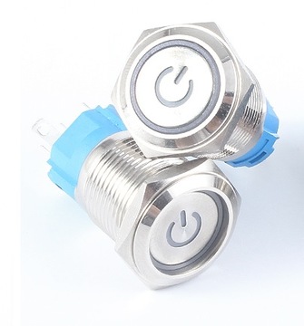 Переключить моностабильную кнопку Временный светодиод 16 мм 3A 12 В 24 В подсветку