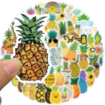 WLEPKI NAKLEJKI NA ROWER WALIZKE MIX ANANAS 50 szt