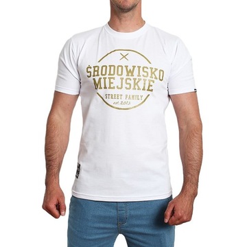 KOSZULKA ŚRODOWISKO MIEJSKIE "THEME" WHITE/ GOLD r. XL