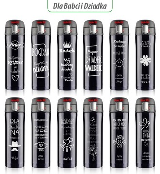 KUBEK TERMICZNY TERMOS 2w1 Z GRAWEREM Twój napis