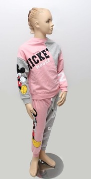 Dres dziewczęcy Myszka Mickey róż/szary - 98