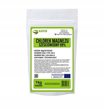 CHLOREK MAGNEZU SZEŚCIOWODNY 1000g 1kg CZDA 99%