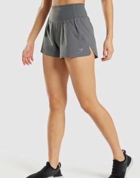GYMSHARK SPODENKI SPORTOWE KRÓTKIE SZARE LOGO M 0Z4G9_B*