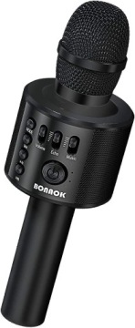 Мікрофон Караоке BONAOK Q37 Bluetooth 5.0 Колонка Echo microSD Чорний