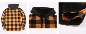 Клетчатая рубашка с капюшоном плюс бархатная мужская рубашка с длинным рукавом размеры