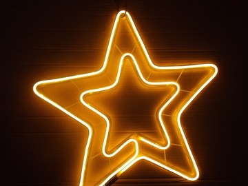 СВЕТОДИОДНАЯ НЕОНОВАЯ ЛАМПА STAR, БОЛЬШАЯ, ТЕПЛОЕ СВЕТЕНИЕ, B. ДЕКОРАЦИЯ 55 см, НАРУЖНАЯ