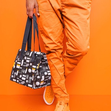 Сумка для обеда IKEA ФЛАДРИГ 25х16х27см, серый узор