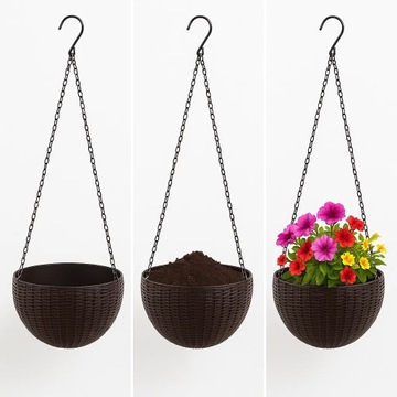 DONICZKA WISZĄCA NA KWIATY KWIETNIK BALKON TARAS ELEGANCKA IMITACJA RATANU