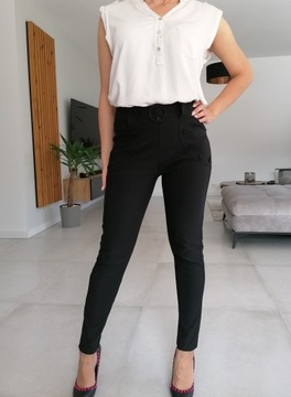 ELEGANT Брюки-сигареты с высокой талией S/M