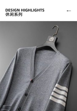 High end luxury brand V-neck knitted cardigan men'