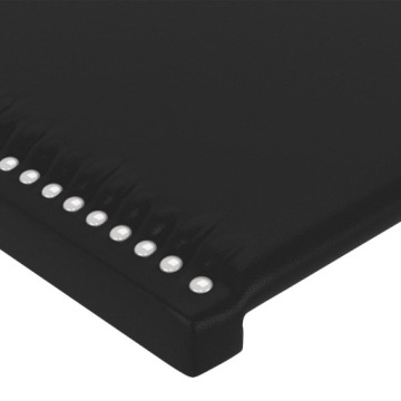 vidaXL Изголовье кровати со светодиодной подсветкой, черное, 144x5x78/88 см, искусственная кожа