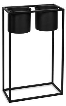 KWIETNIK METALOWY STOJĄCY STOJAK NA KWIATY CZARNY 80CM LOFT PRODUKT POLSKI