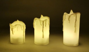 НАБОР СВЕЧЕЙ СВЕТОДИОДНЫХ 3 ШТ. ВСТАВКА ДЛЯ ГРАН, КАК ВОСК