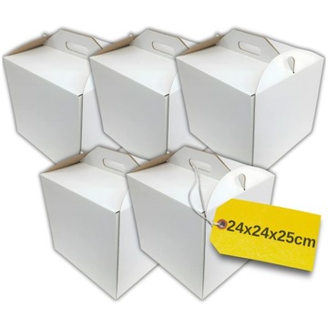 PUDEŁKO KARTON NA TORT 24x24x25 cm Opakowanie Mocne 5 SZTUK