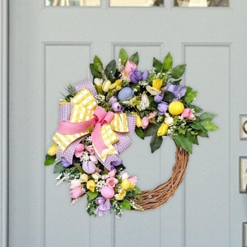 Пасхальный венок из яиц Пасхальные украшения Пасхальный весенний венок на входную дверь