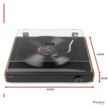 Проигрыватель с bluetooth колонками USB Винтаж коричневый Audizio