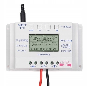 20A REGULATOR ŁADOWANIA LCD 12V 24V MPPT SOLARNY