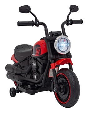 MOTOREK NA AKUMULATOR chopper z małymi kółkami DŹWIĘKI RADIO FM