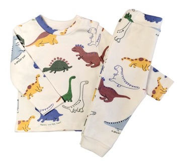 DINOZAURY Bawełniany Komplet Chłopięcy rozm 74 cm
