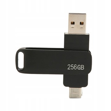ФЛЕНКОВЫЙ НАКОПИТЕЛЬ 2 В 1, 256 ГБ USB-C 3.0 TYPE C, ДВОЙНОЙ USB-НАКОПИТЕЛЬ, ЧЕРНЫЙ