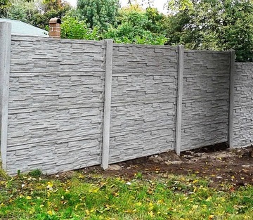 Бетонный забор, бетонный забор, плиты, пролет 1,89 м, графит