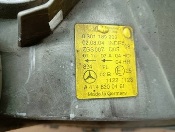 KK SVĚTLO PRAVÝ PŘEDNÍ MERCEDES VANEO W414 A4148200161