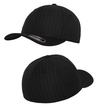 CZAPKA Z DASZKIEM W DROBNE PRĄŻKI PASKI FLEXFIT PEŁNA / DAMSKA MĘSKA - S/M