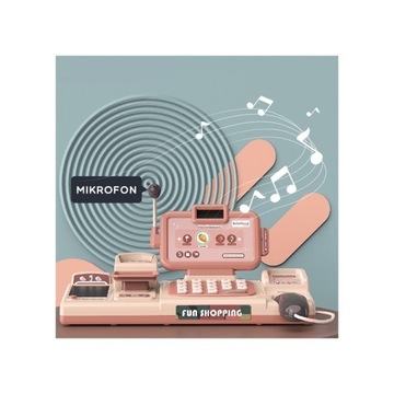 МАГАЗИН КАССОВЫЙ АППАРАТ СКАНЕР КОРЗИНА БОЛЬШОЙ НАБОР КАЛЬКУЛЯТОР WOOPIE TAPE