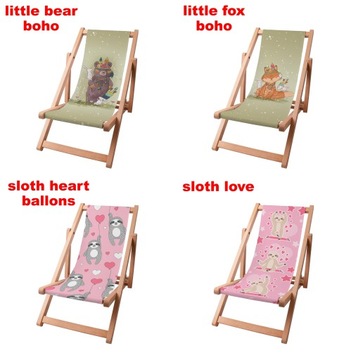 Классический деревянный складной детский пляжный шезлонг с регулируемой спинкой