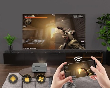 Мини-проектор Проектор WiFi Android FULL HD 4K 16500lm Автофокус Bluetooth