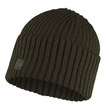 Buff czapka z dzianiny ciepła zimowa Knitted Rutger bark ciemna zieleń