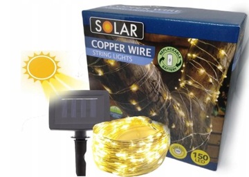 LAMPKI SOLARNE DRUCIK 150 LED NA BALKON TARAS 15m