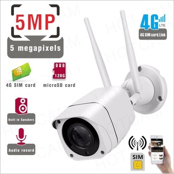 KAMERA IP 3G 4G LTE SIM ZEWNĘTRZNA GSM 5Mpx 5Mp
