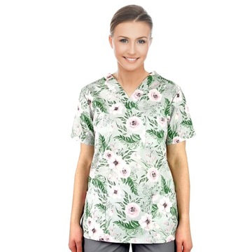 Bluza medyczna damska fartuch kolorowy wzorek XS
