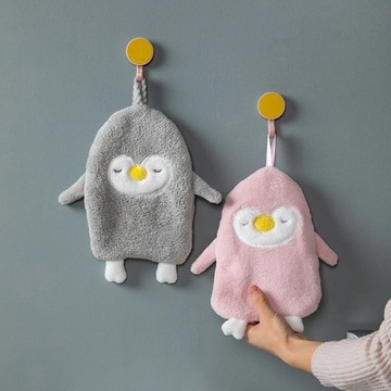 Мягкое плюшевое детское банное полотенце с изображением пингвина, мультяшного животного