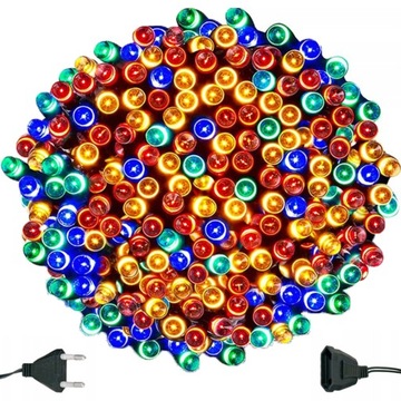 MOCNE LAMPKI CHOINKOWE ŚWIĄTECZNE 300 LED IP44 DŁUGIE ZEWNĘTRZNE WEWNĘTRZNE