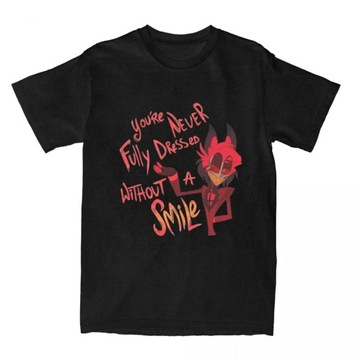 Śmieszne Alastor Hazbin hotele t-shirty męskie damskie z okrągłym dekoltem