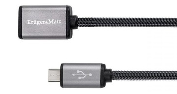 Kabel USB micro USB gniazdo-wtyk 1m KM
