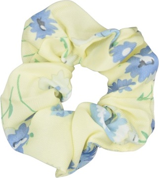 Frotka gumka do włosów kolorowa kwiaty scrunchie- żółta