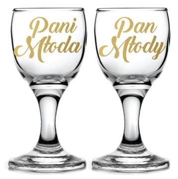 OSZUKANE KIELISZKI do wódki 15ml NA STOPCE wesele ślub Pan Młody Pani Młoda