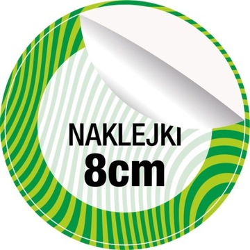 NAKLEJKI ETYKIETY WLEPKI foliowe drukowane z projektu LOGO okrągłe 8cm